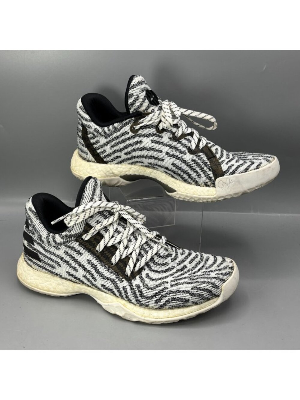 Adidas Harden Vol 1 Athletic Shoes Mens 6.5 White Gray Basketball Sneaker AC8407